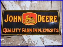 Vintage John Deere Porcelain Sign Old Farming Tractor Equipment Sales 1954 Farm