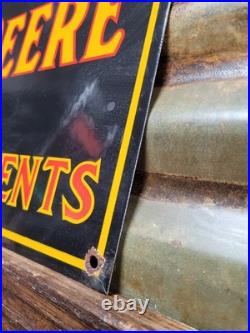 Vintage John Deere Porcelain Sign Old Farming Tractor Equipment Sales 1954 Farm