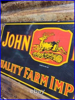 Vintage John Deere Porcelain Sign Old Farming Tractor Equipment Sales 1954 Farm