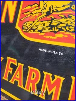 Vintage John Deere Porcelain Sign Old Farming Tractor Equipment Sales 1954 Farm