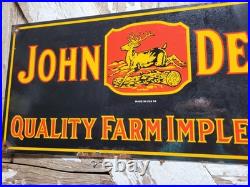 Vintage John Deere Porcelain Sign Old Farming Tractor Equipment Sales 1954 Farm