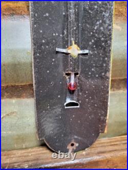 Vintage John Deere Porcelain Sign Old Thermometer Farm Equipment Tractor Dealer