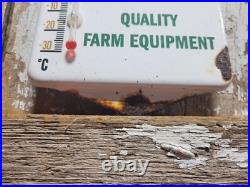 Vintage John Deere Porcelain Sign Old Thermometer Farm Tractor Farming Equipment