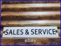 Vintage John Deere Porcelain Sign Old Tractor Sales & Service Dealer Garage Sign