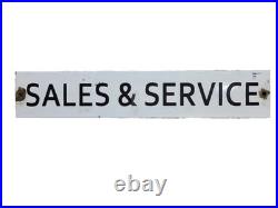 Vintage John Deere Porcelain Sign Old Tractor Sales & Service Dealer Garage Sign