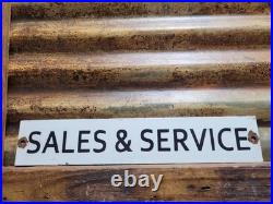 Vintage John Deere Porcelain Sign Old Tractor Sales & Service Dealer Garage Sign