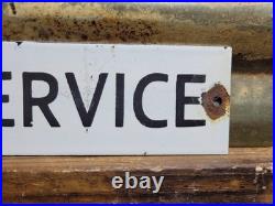 Vintage John Deere Porcelain Sign Old Tractor Sales & Service Dealer Garage Sign