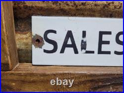 Vintage John Deere Porcelain Sign Old Tractor Sales & Service Dealer Garage Sign