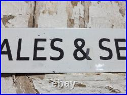 Vintage John Deere Porcelain Sign Old Tractor Sales & Service Dealer Garage Sign