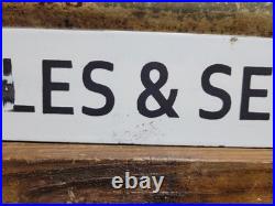 Vintage John Deere Porcelain Sign Old Tractor Sales & Service Dealer Garage Sign