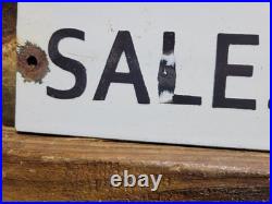 Vintage John Deere Porcelain Sign Old Tractor Sales & Service Dealer Garage Sign