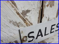 Vintage John Deere Porcelain Sign Old Tractor Sales & Service Dealer Garage Sign