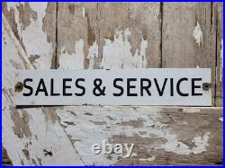 Vintage John Deere Porcelain Sign Old Tractor Sales & Service Dealer Garage Sign