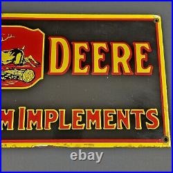 Vintage John Deere Porcelain Sign Size 18X8 inches single sided