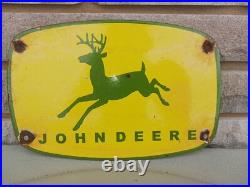 Vintage John Deere Porcelain Sign Tractor Dealer Advertising Farming Equipment Vintage John Deere Porcelain Sign Tractor Dealer Advertising Farming Equipment