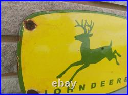 Vintage John Deere Porcelain Sign Tractor Dealer Advertising Farming Equipment Vintage John Deere Porcelain Sign Tractor Dealer Advertising Farming Equipment