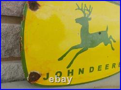 Vintage John Deere Porcelain Sign Tractor Dealer Advertising Farming Equipment Vintage John Deere Porcelain Sign Tractor Dealer Advertising Farming Equipment