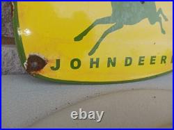 Vintage John Deere Porcelain Sign Tractor Dealer Advertising Farming Equipment Vintage John Deere Porcelain Sign Tractor Dealer Advertising Farming Equipment