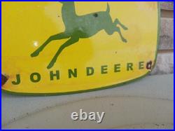 Vintage John Deere Porcelain Sign Tractor Dealer Advertising Farming Equipment Vintage John Deere Porcelain Sign Tractor Dealer Advertising Farming Equipment