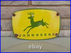 Vintage John Deere Porcelain Sign Tractor Dealer Advertising Farming Equipment Vintage John Deere Porcelain Sign Tractor Dealer Advertising Farming Equipment
