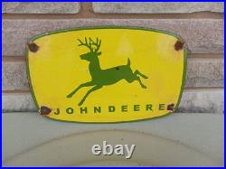 Vintage John Deere Porcelain Sign Tractor Dealer Advertising Farming Equipment Vintage John Deere Porcelain Sign Tractor Dealer Advertising Farming Equipment