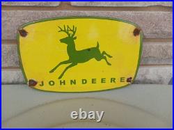 Vintage John Deere Porcelain Sign Tractor Dealer Advertising Farming Equipment Vintage John Deere Porcelain Sign Tractor Dealer Advertising Farming Equipment