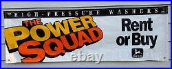 Vintage John Deere Power Squad Pressure Washer Dealer Advertising Banner Sign