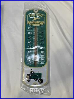 Vintage John Deere Quality Farm Equipment Metal Thermometer. New In Box