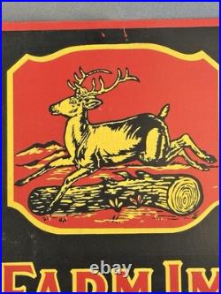 Vintage John Deere Quality Farm Implements Porcelain Metal Sign 26 X10 Inches