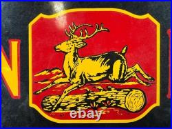 Vintage John Deere Quality Farm Implements Porcelain Sign 18x8 Ande Rooney 1995