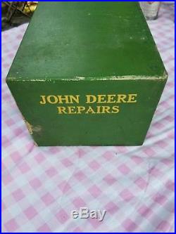 Vintage John Deere Repairs Box dealer wood old antique rare advertising