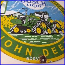 Vintage John Deere Sign Busch Light Porcelain Farm Tractor Gas Pump Sign Vintage John Deere Sign Busch Light Porcelain Farm Tractor Gas Pump Sign