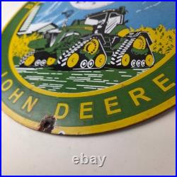 Vintage John Deere Sign Busch Light Porcelain Farm Tractor Gas Pump Sign