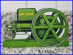 Vintage John Deere Sign Farm Gas Engine Machinery Motor Oil Sales Service Metal