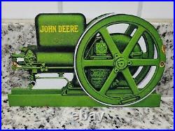 Vintage John Deere Sign Farm Gas Engine Machinery Motor Oil Sales Service Metal
