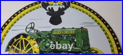 Vintage John Deere Sign Farm Implements Advertising Gas Porcelain Sign