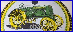 Vintage John Deere Sign Farm Implements Advertising Gas Porcelain Sign