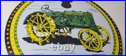 Vintage John Deere Sign Farm Implements Advertising Gas Porcelain Sign