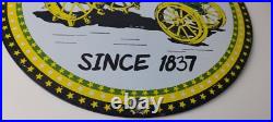 Vintage John Deere Sign Farm Implements Advertising Gas Porcelain Sign