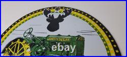 Vintage John Deere Sign Farm Implements Advertising Gas Porcelain Sign