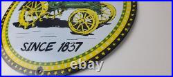 Vintage John Deere Sign Farm Implements Advertising Gas Porcelain Sign
