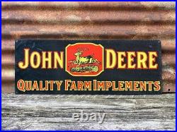 Vintage John Deere Sign Farm implement Sign Tractor Mower Advertising 10x26