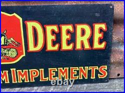 Vintage John Deere Sign Farm implement Sign Tractor Mower Advertising 10x26