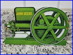 Vintage John Deere Sign Metal Farm Gas Engine Machinery Motor Oil Sales Service