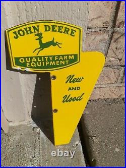 Vintage John Deere Sign Quality Farm Equipment Porcelain Dealer Sign