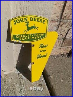 Vintage John Deere Sign Quality Farm Equipment Porcelain Dealer Sign