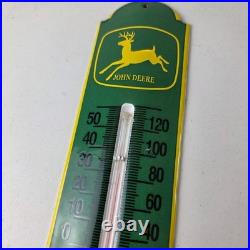 Vintage John Deere Sign Service Guage Gas Pump Sign on Porcelain Thermometer