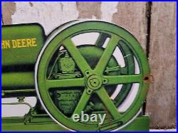 Vintage John Deere Sign Tin Metal Plaque Farming Tractor Dealer Oil Gas Service
