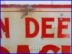 Vintage John Deere Syracuse Chilled Plows Embossed Metal Sign