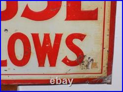 Vintage John Deere Syracuse Chilled Plows Embossed Metal Sign